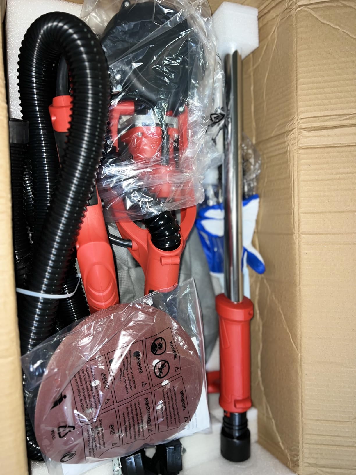 VEVOR Drywall Sander 850W, Electric Drywall Sander Variable Speed 800-1750 RPM, Foldable Sheetrock Sander with Telescope Handle, Electric Sander with LED Strip Light and Vacuum Bag, Wall Sander customer photo 1