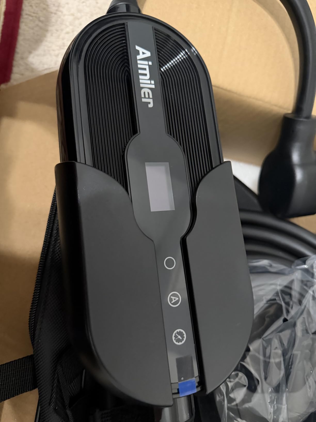 AIMILER Level 2 Tesla Charger(WiFi APP), 32A, 25ft Cable ETL Certified, 220V-240V NEMA 14-50P Plug EVSE w/Nacs Connector, Portable/Home Electric Car(EV) Charger for Tesla Model X/Y/3/S or Nacs EVs customer photo 1