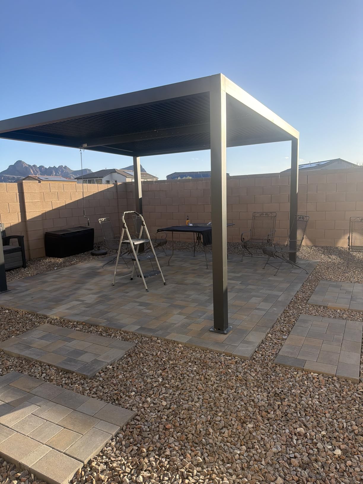 PURPLE LEAF Louvered Pergola 94AS 12' x 16' Outdoor Aluminum Pergola with Adjustable Roof for Deck Backyard Garden Grey Hardtop Gazebo customer photo 2