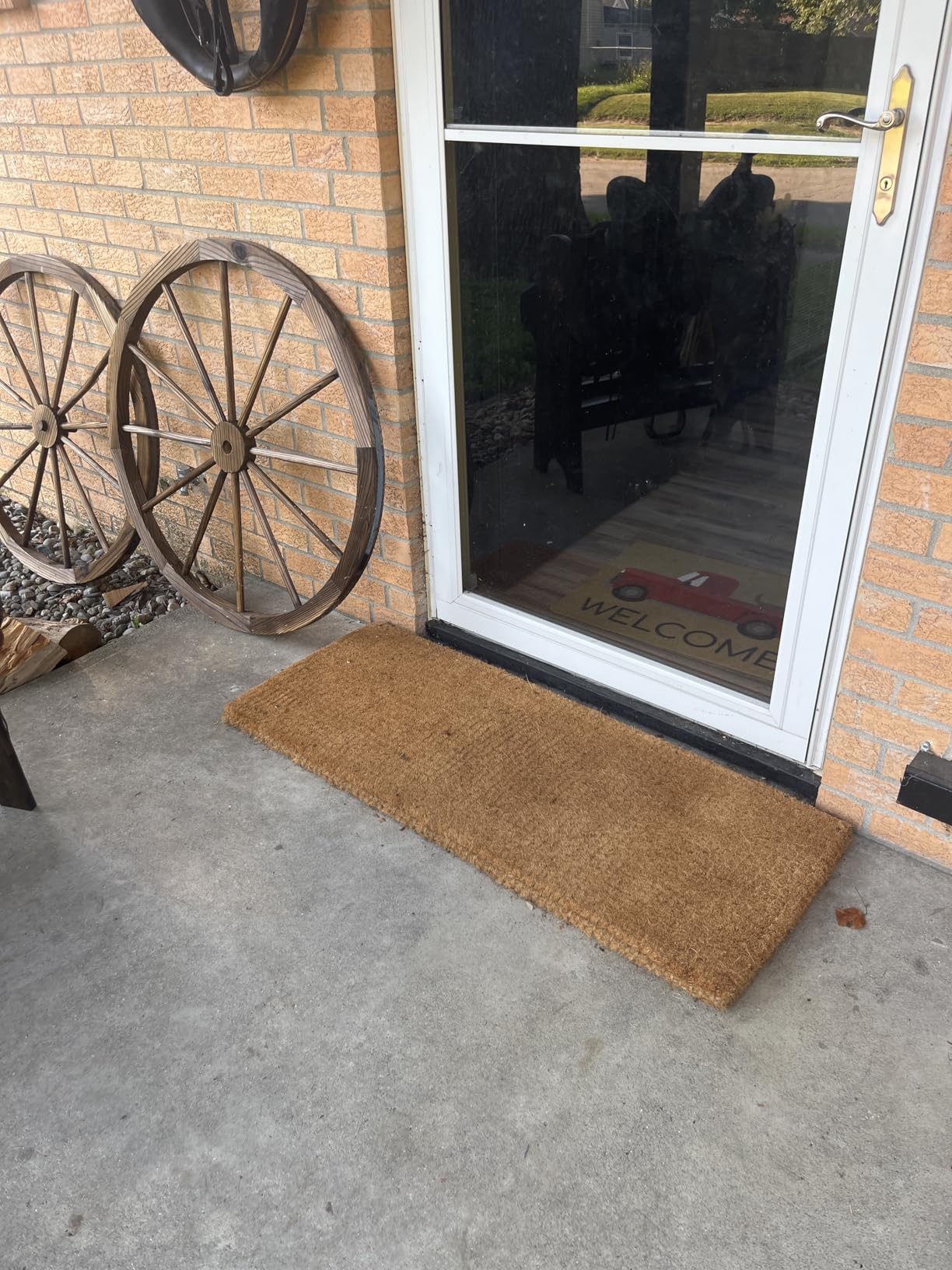 COCO MATS 'N MORE Premium Handwoven Plain Coco Coir Front Door Mat - Thick, Natural, Heavy Duty Braided Edge Outdoor Doormats, Durable Entryway Mat (36