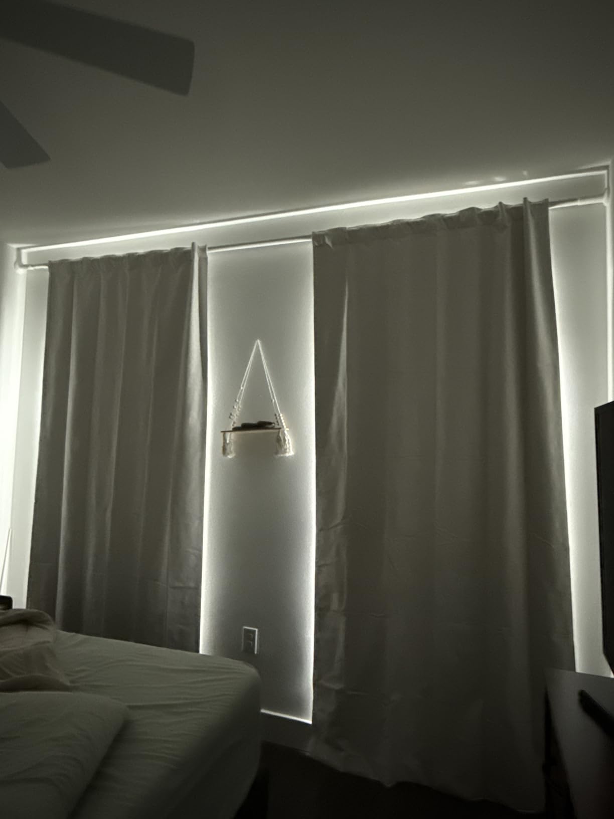 INOVADAY 100% Blackout Curtains 84 Inches Long 2 Panels Set, Back Tab/Rod Pocket Linen Blackout Curtains for Bedroom, Thermal Insulated Window Drapes - Cream, W50 X L84 customer photo 1