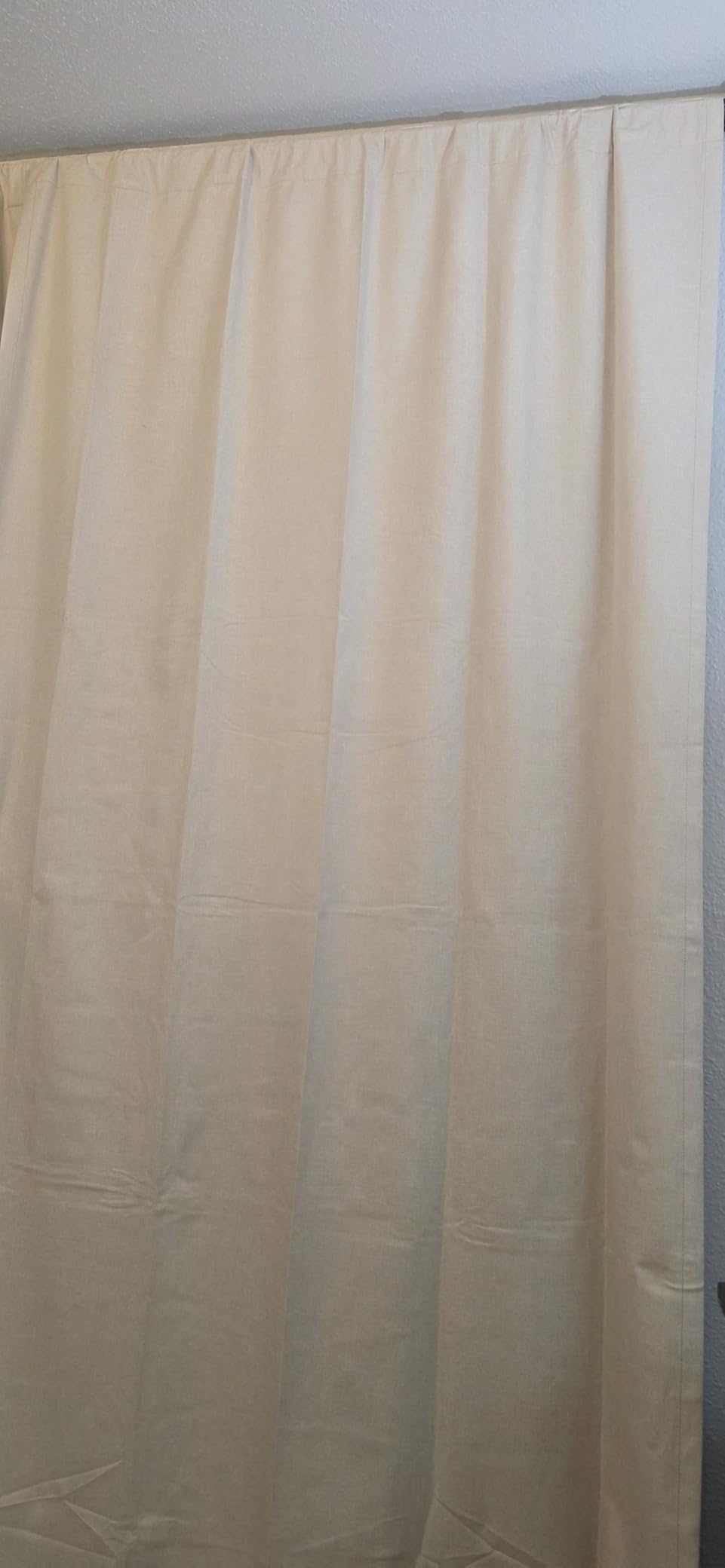 INOVADAY 100% Blackout Curtains 84 Inches Long 2 Panels Set, Back Tab/Rod Pocket Linen Blackout Curtains for Bedroom, Thermal Insulated Window Drapes - Cream, W50 X L84 customer photo 2