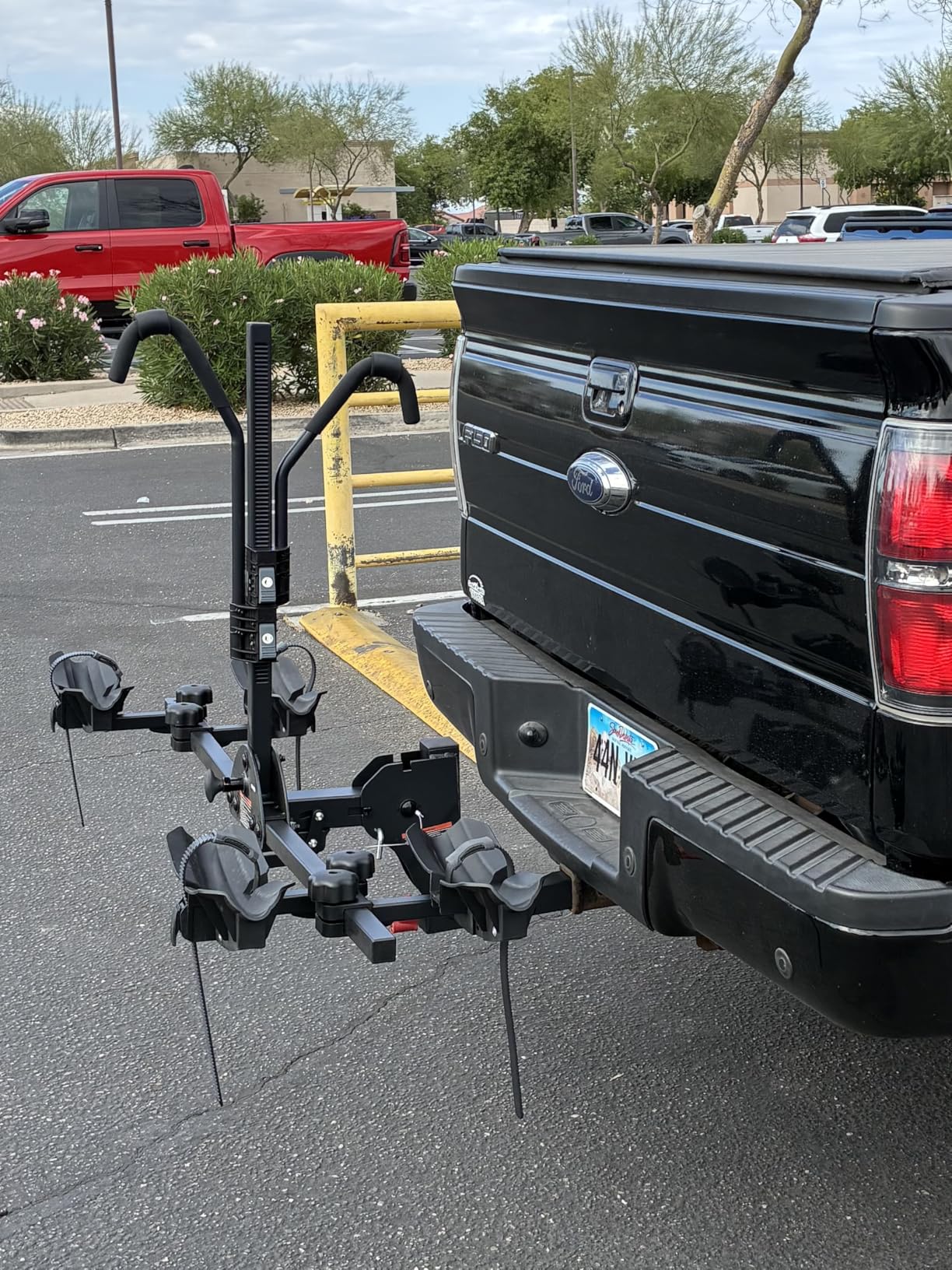 WEIZE 2 E Bike Rack Hitch Mounted, Wobble Free Smart Tilting Folding 2 Bicycle Electric Bike Racks with Lock, 2