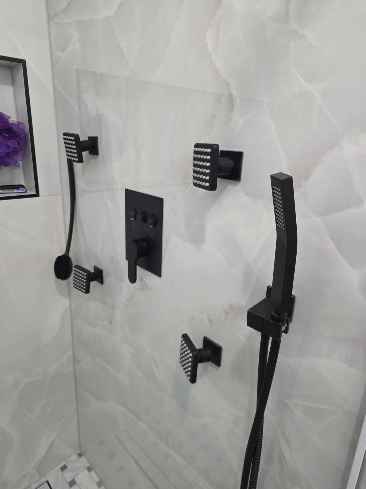 Bostingner 3 Way Shower Faucet Set with Body Jets, 12