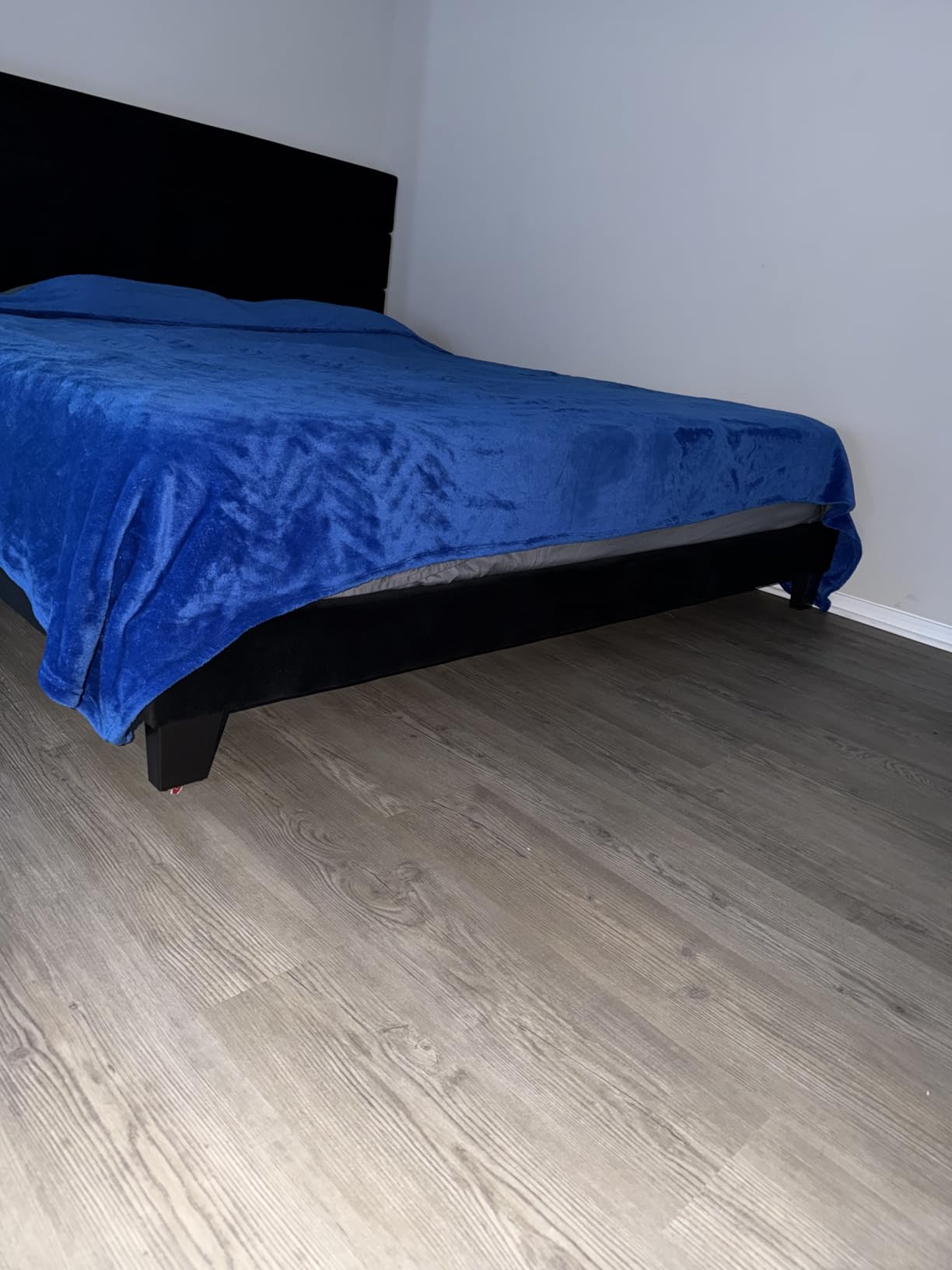Allewie King Size Platform Bed Frame with Fabric Upholstered Headboard and Wooden Slats Support, Fully Upholstered Mattress Foundation/No Box Spring Needed/Easy Assembly, Beige customer photo 1