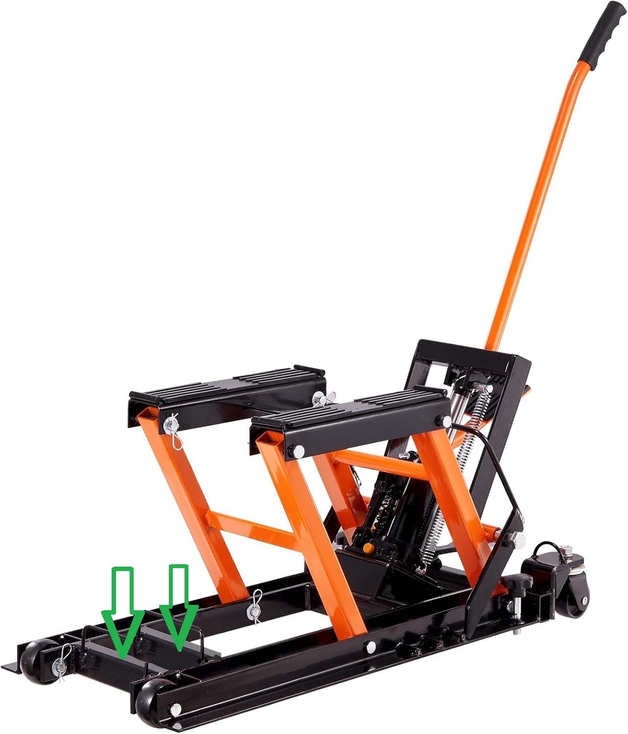 VEVOR Hydraulic Motorcycle Lift Jack 1500 LBS Capacity ATV Scissor Lift Jack Portable Motorcycle Lift Table with 4 Wheels Hydraulic Foot-Operated Hoist Stand for Motorcycle ATV UTV Powersports | Portable Motorcycle Lift Table with 4 Wheels, Hydraulic Foot-Operated Hoist Stand for ATV UTV Powersports customer photo 2