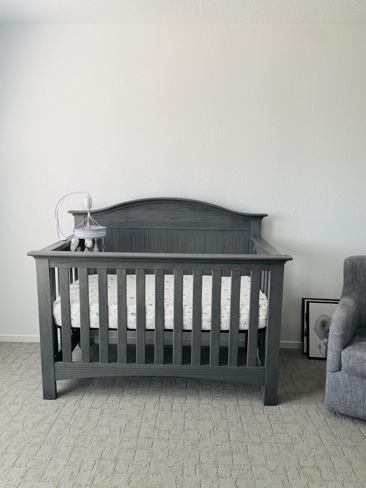 Soho Baby Chandler Premium 4-in-1 Convertible Crib, Stone Wash, GreenGuard Gold Certified customer photo 1