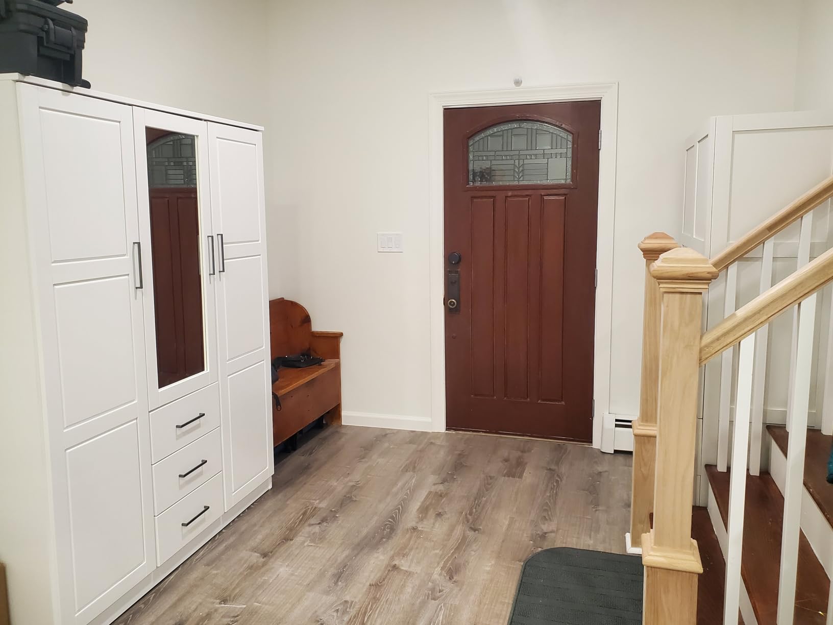 Palace Imports 100% Solid Wood Cosmo 3-Door Wardrobe Armoire Closet with Raised Panel Doors, White, 56.25