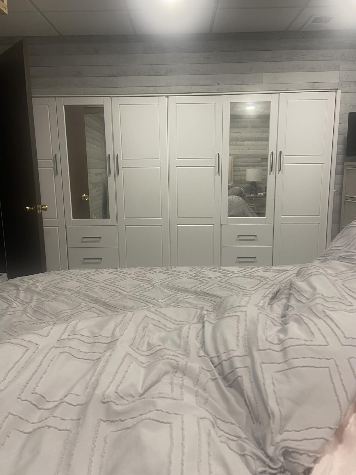 Palace Imports 100% Solid Wood Cosmo 3-Door Wardrobe Armoire Closet with Raised Panel Doors, White, 56.25