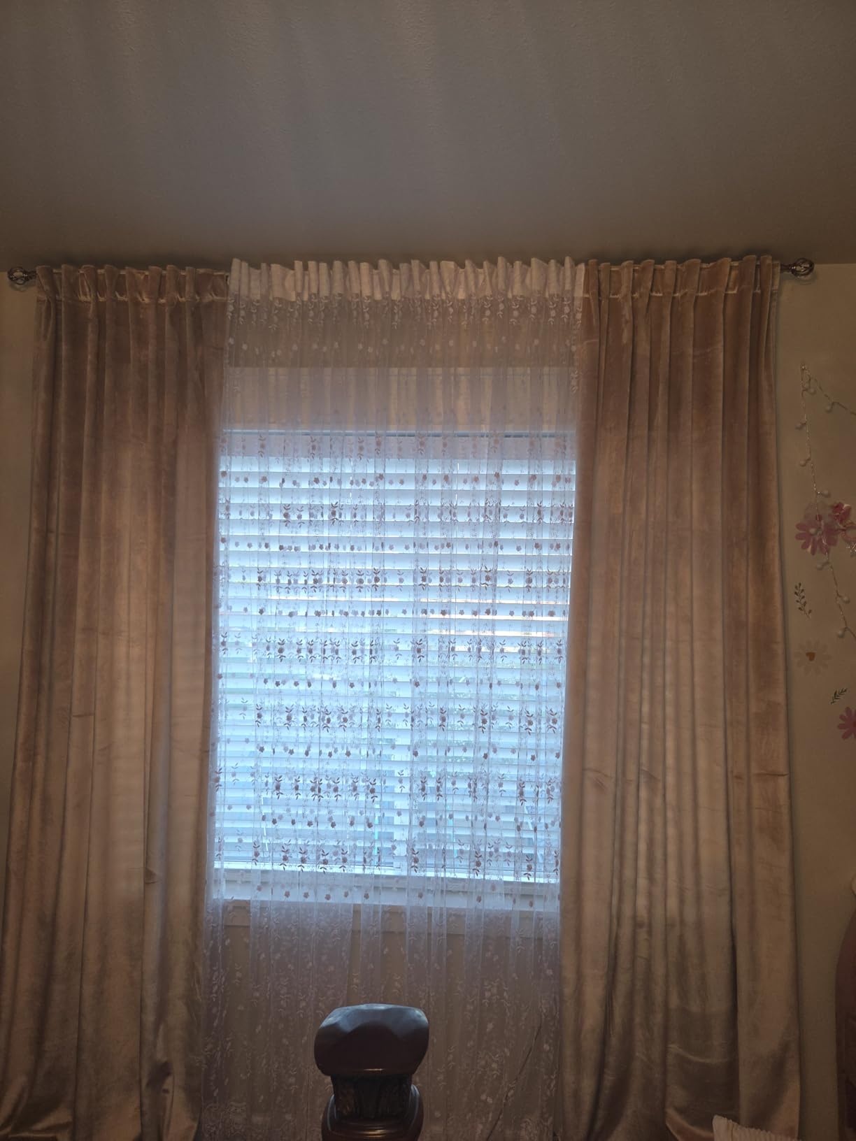 PRIMROSE Champagne Velvet Curtains 84 inch Long for Living Room,Set of 2 Panels Blackout Rod Pocket Back Tab Window Treatment Room Darkening Heavy Decorative Curtains Drapes for Bedroom customer photo 2