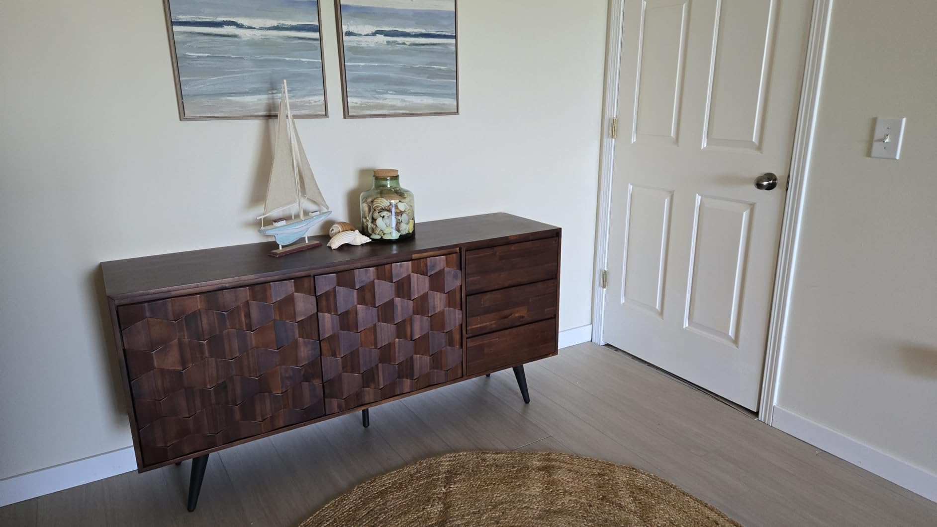 Bme Sideboard Georgina Solid Wood 2 Doors & 3 Drawers, 61