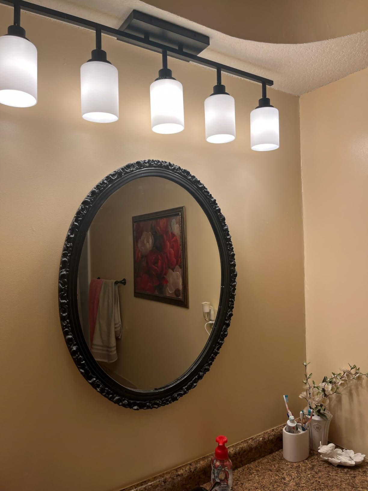 TODOLUZ 5-Lights Complete Track Lighting Kits in Brushed Nickel, Modern Spotlight Ceiling Lighting with Opal White Glass, E26 Bulb Base customer photo 1