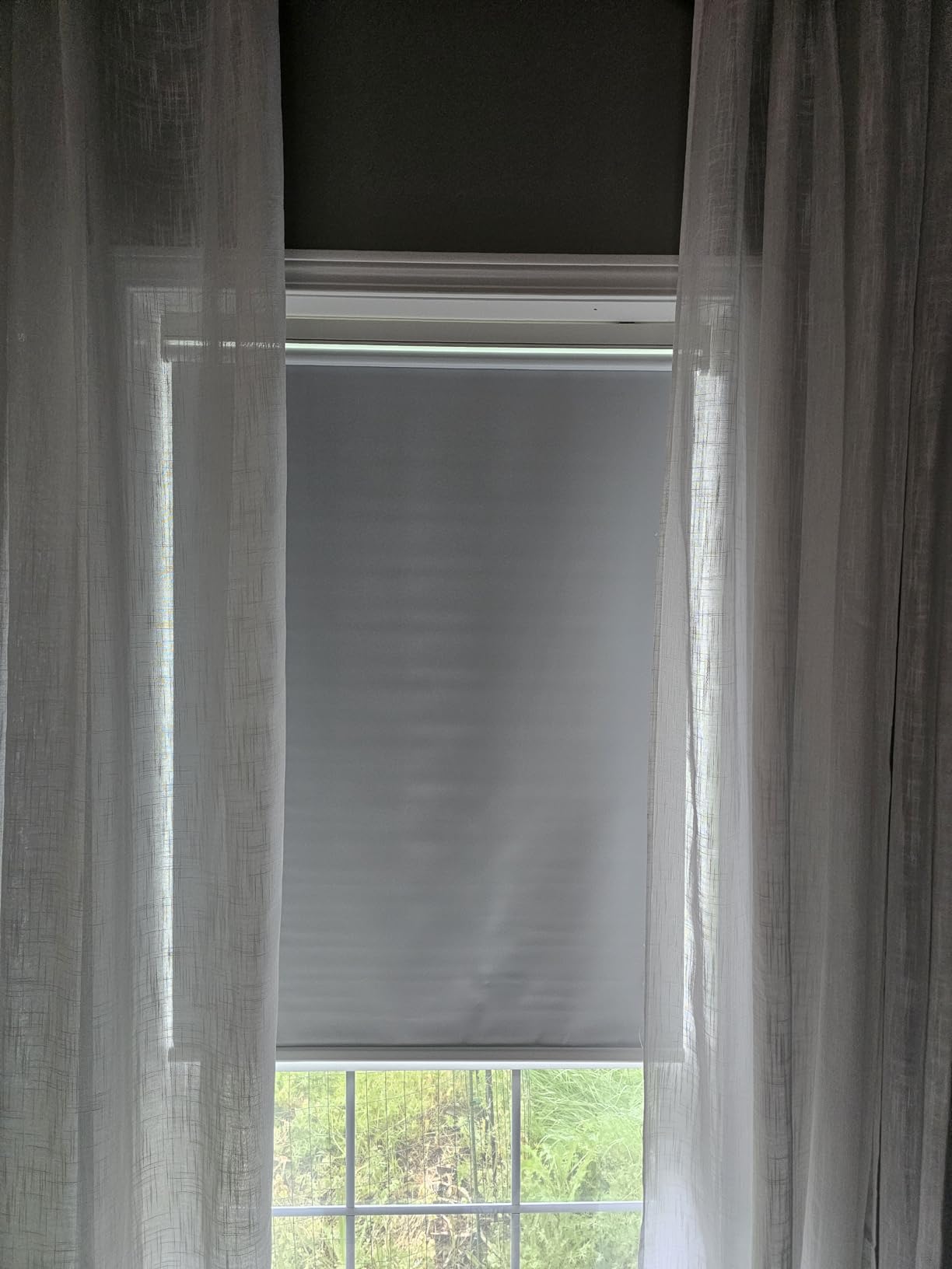 Grandekor Motorized Blinds with Remote Control, Blackout Roller Shade Electric Shades Cordless Smart Blinds for Bedroom Living Room Office, White, W34.5xH72 customer photo 1