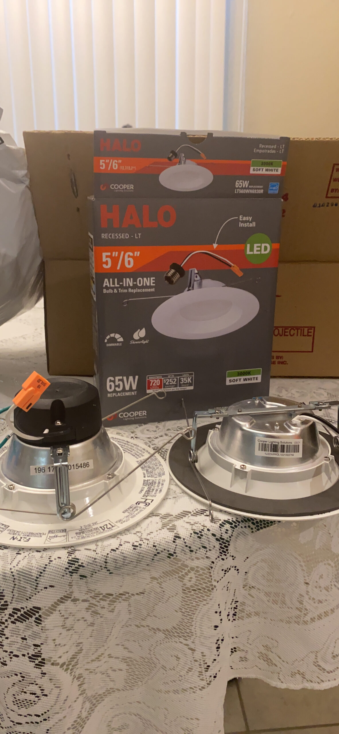 HALO 5 inch / 6 inch LED Recessed Light Trim 750 Lumens Dimmable Baffle Can Light with 5 Color Temperatures for Ceiling Indoor Outdoor Shower LT56079FS1EWHR customer photo 2