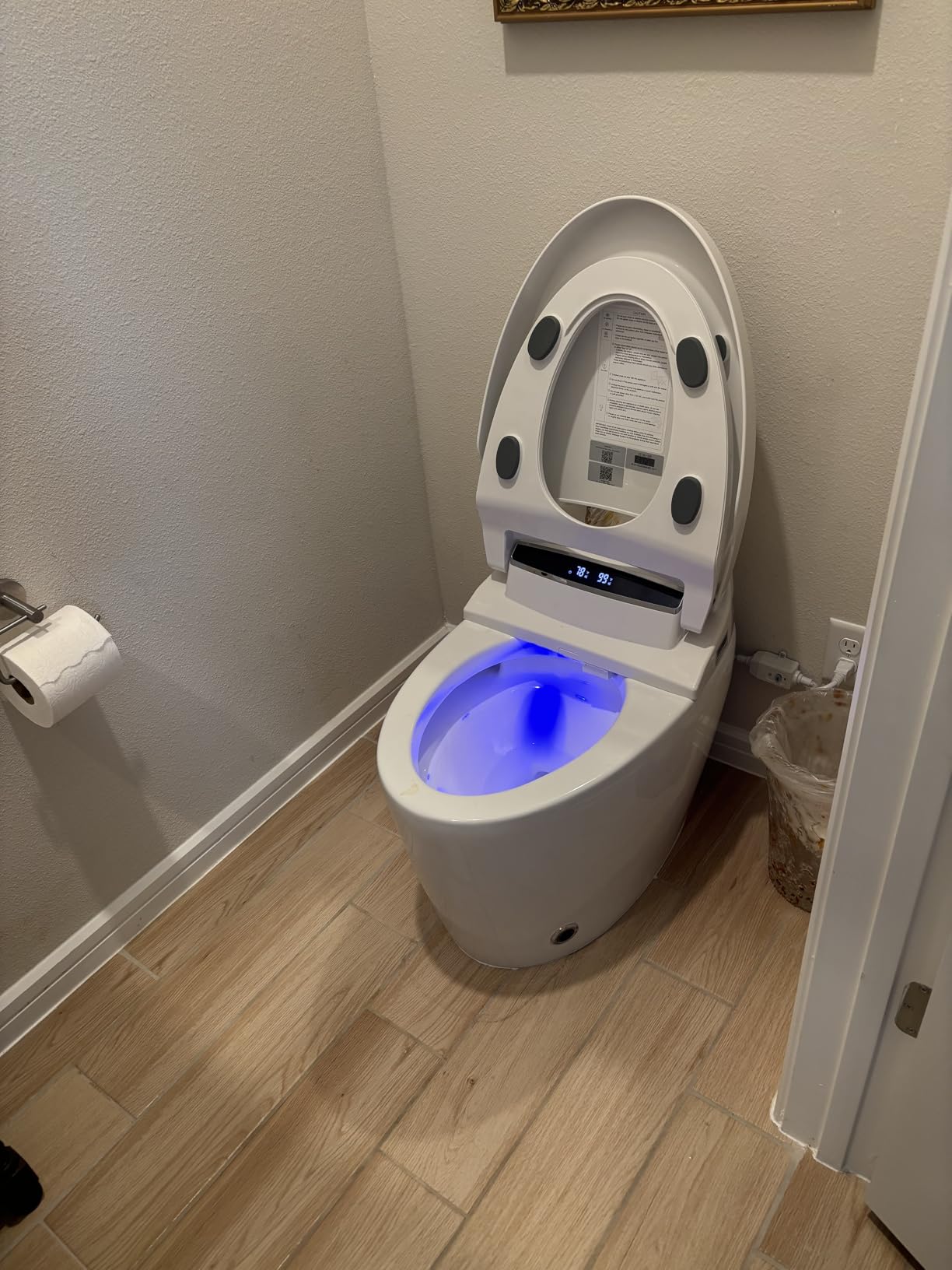 Smart Toilet with Warm Water Sprayer and Dryer, One Piece Bidet Toilet with Auto Dual Flush Foot Sensor Operation, Heated Seat Smart with Built In Fahrenheit LED Display customer photo 2