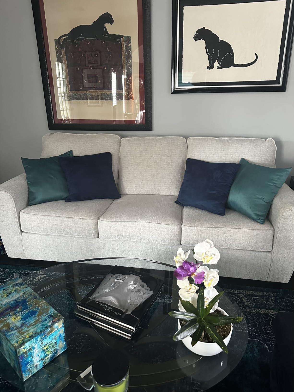 Signature Design by Ashley Cashton Casual 2-in-1 Sofa Sleeper with Folding Gel Memory Foam Mattress, Queen, Blue customer photo 1