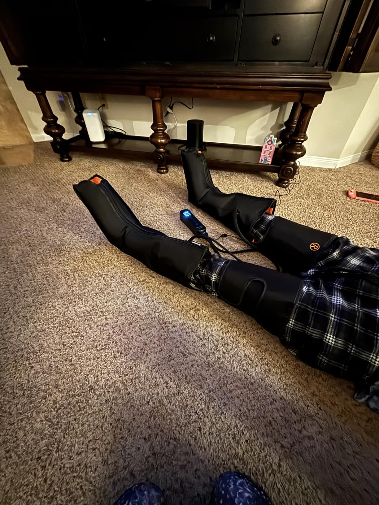 QUINEAR Leg Massager, 3-in-1 Heat and Compression Therapy, Air Compression Leg Recovery System, Leg Massage Boots for Circulation and Pain Relief, FSA-HSA-Eligible customer photo 1