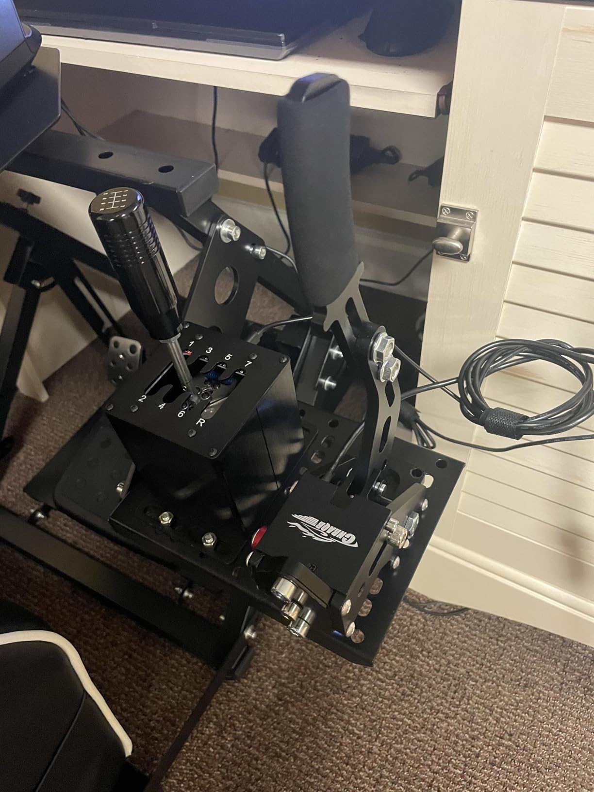 CNRAQR PC USB Handbrake and Racing Game Simulator Shifter 6+R H Gear for Logitech G29/G27/G25 with Thrustmaster T300RS/GT customer photo 2