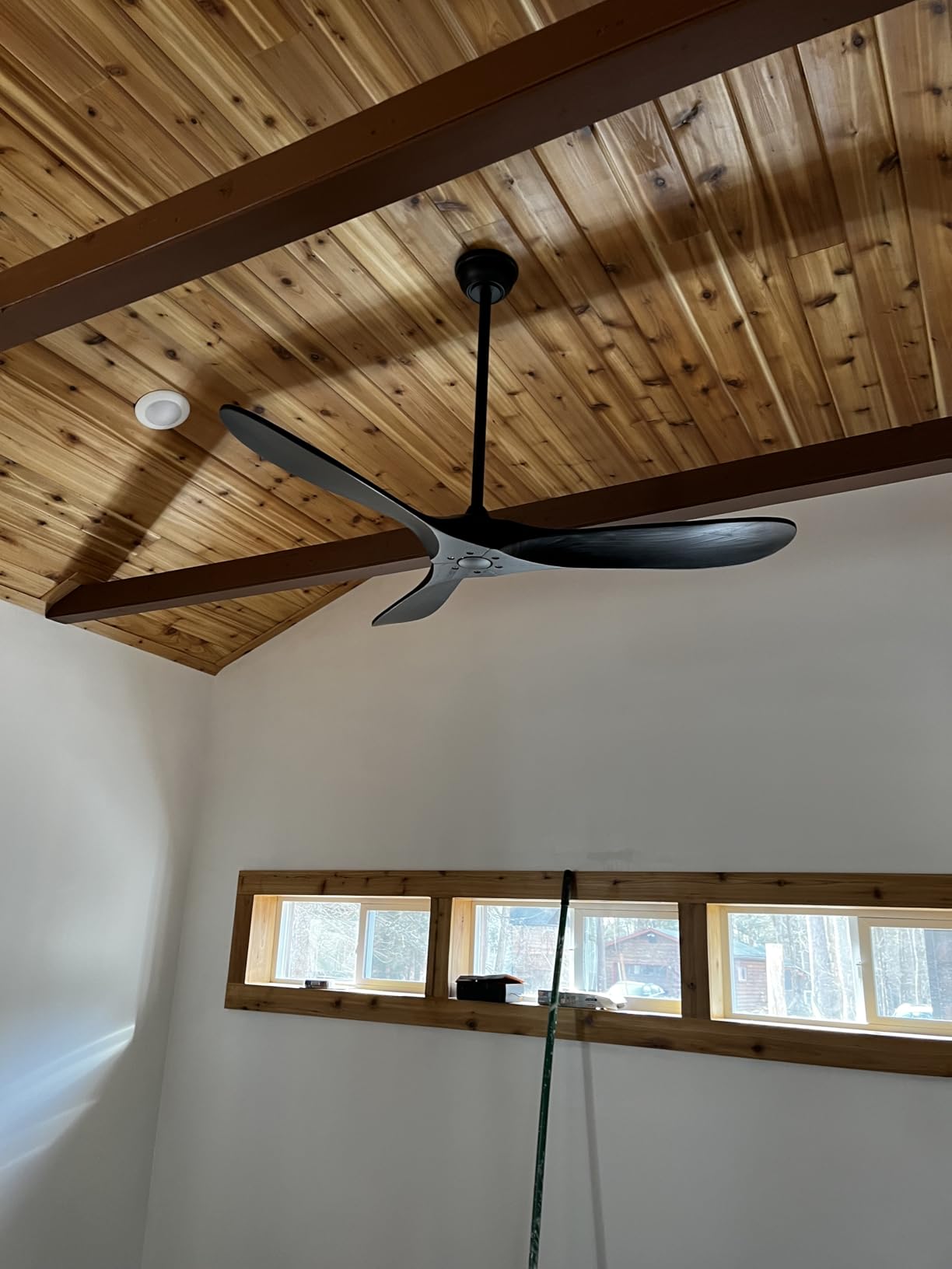 52 Inch Black Outdoor Ceiling Fan No Light, 3 Blade Wood Propeller Ceiling Fans for Patios, Wet Rated Indoor Ceiling Fan without Light for Living Room Bedroom with Remote customer photo 2