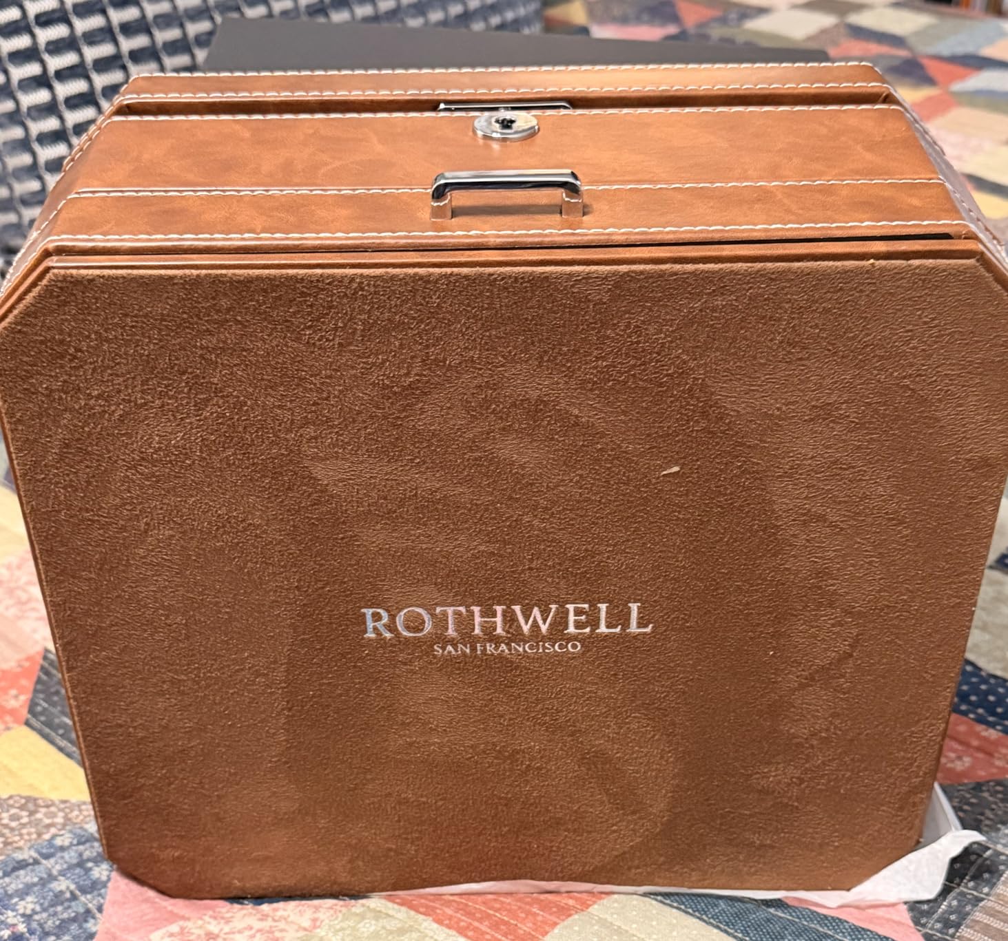 ROTHWELL 8 Slot Leather Watch Box with Valet Drawer - Luxury Case Display Jewelry Organizer, Locking Display Case Holder with Real Glass Top - Watch Box Organizer for Men & Women (Carbon) customer photo 2