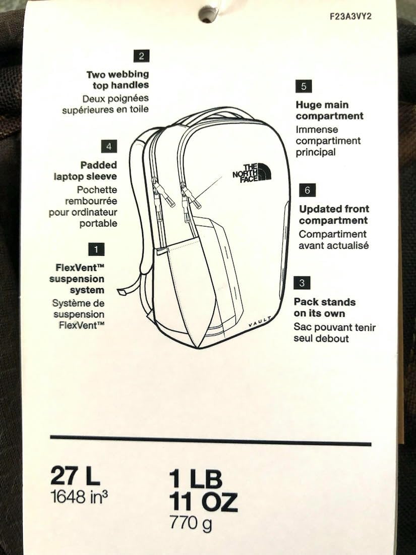The North Face Vault Everyday Laptop Backpack - Commuter Travel Bag, Water-Repellent Finish, Spacious Compartment, TNF Black-NPF customer photo 2