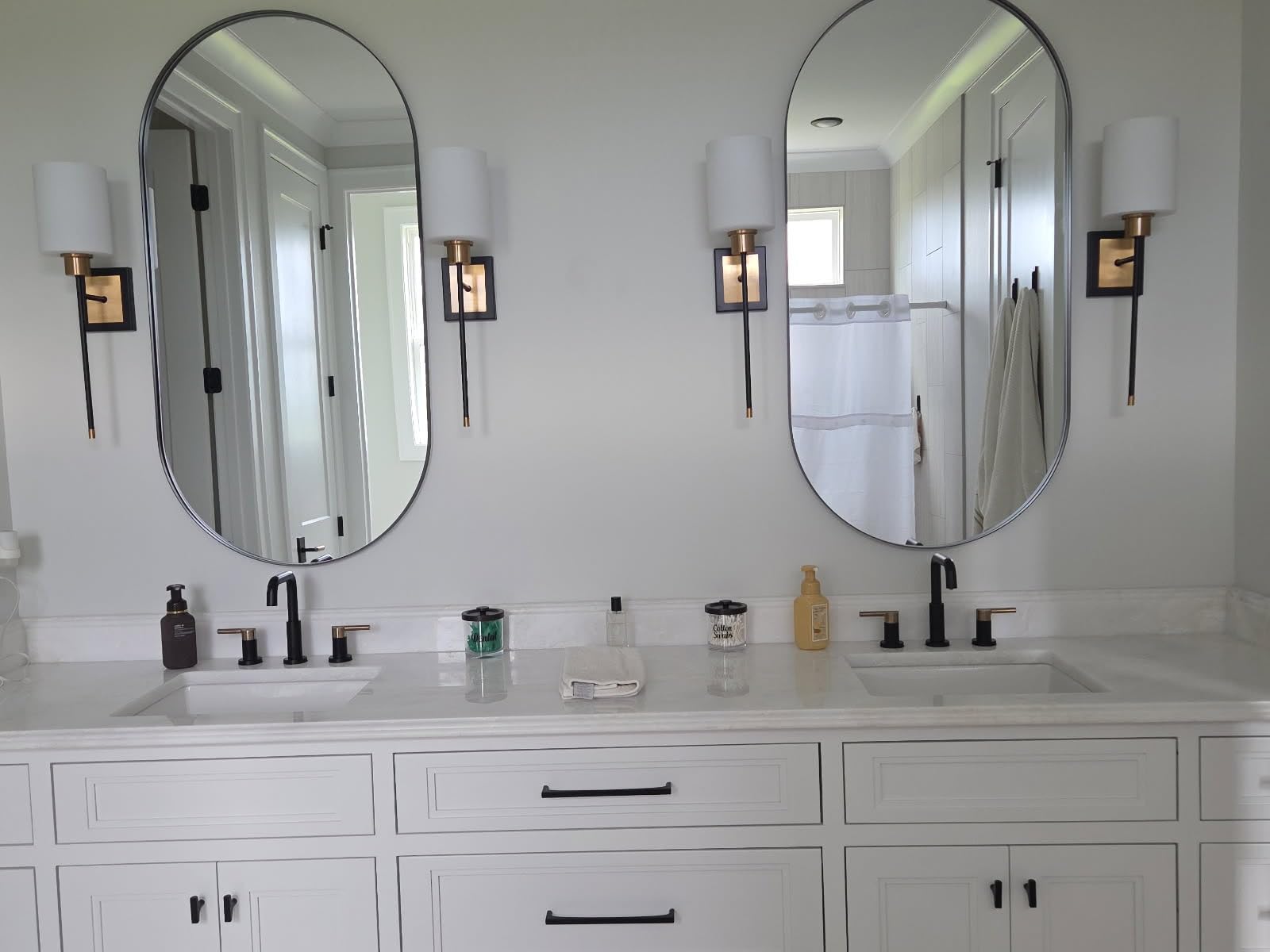 Brightify 60x30 Inch Black Oval Mirror for Bathroom, Oversized Large Full Length Mirror, Vanity Mirrors Metal Frame, Wall Mounted Mirror for Entry Wall Decorative Hang Vertical and Horizontal customer photo 2