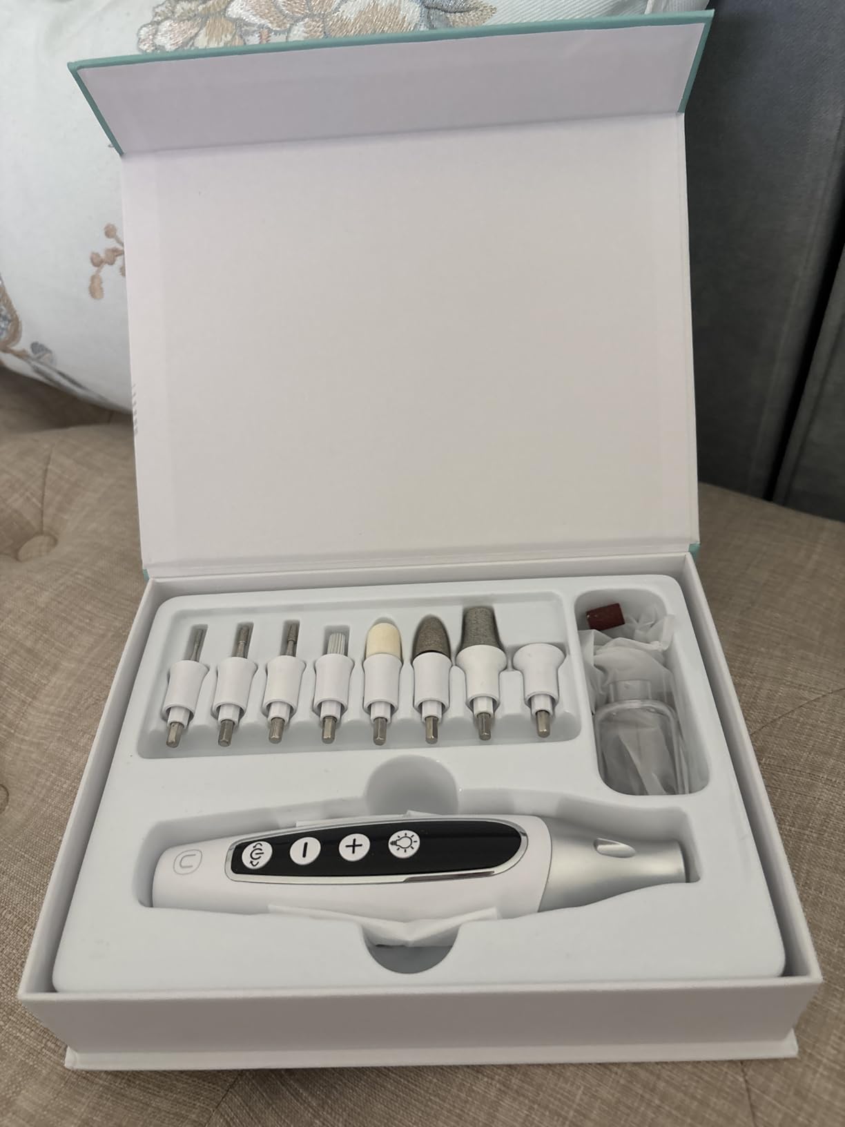 PediLux Pro Professional Manicure Pedicure Kit, Cordless Electric Nail File Drill Set, Thick Toenail Grinder, Toe Nail Dremel Tools, Filer, Buffer, Sander, Remove Cuticles, Callus for Men & Women customer photo 2