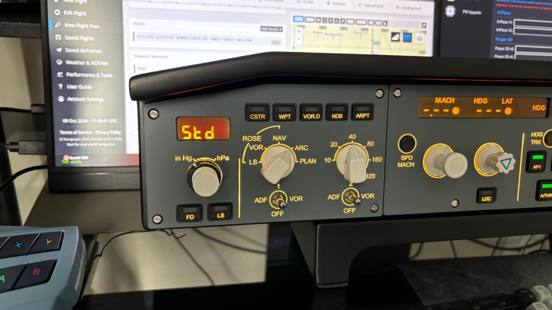 WingFlex Flight Simulator Flight Control Unit Airbus FCU A320, MSFS Fenix A320-200, Xplane-12/11, Flight Multi Panel, FMC Flight Management Computer customer photo 1