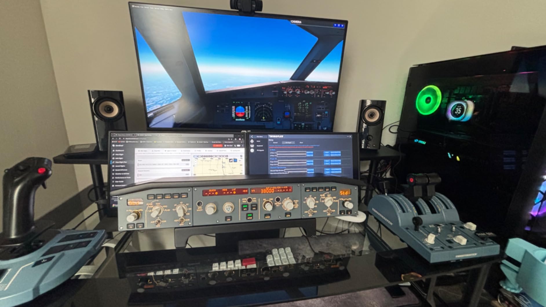 WingFlex Flight Simulator Flight Control Unit Airbus FCU A320, MSFS Fenix A320-200, Xplane-12/11, Flight Multi Panel, FMC Flight Management Computer customer photo 2