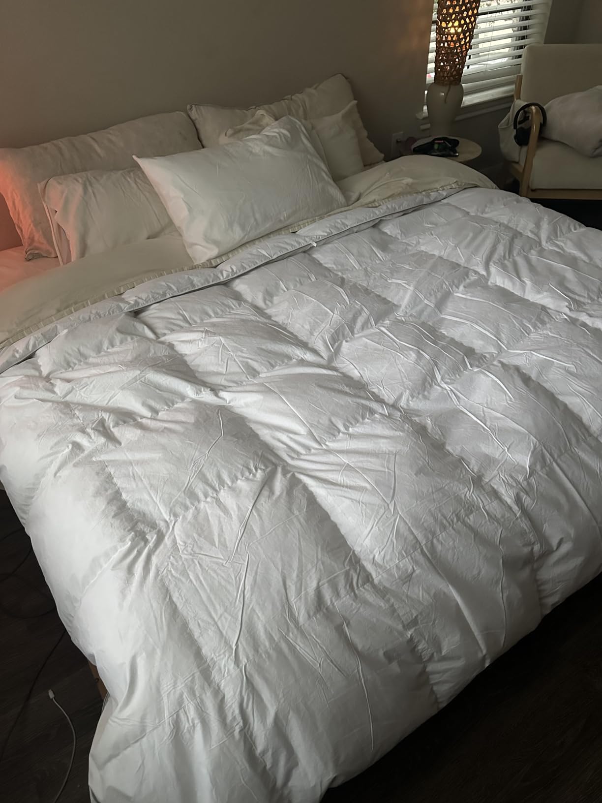 Royal Elite Luxurious Goose Feather Down Comforter King Size - Made in Canada White Goose Feather Down Duvet Insert - Luxury Hotel Comforter Oeko Tex Cotton Shell customer photo 2