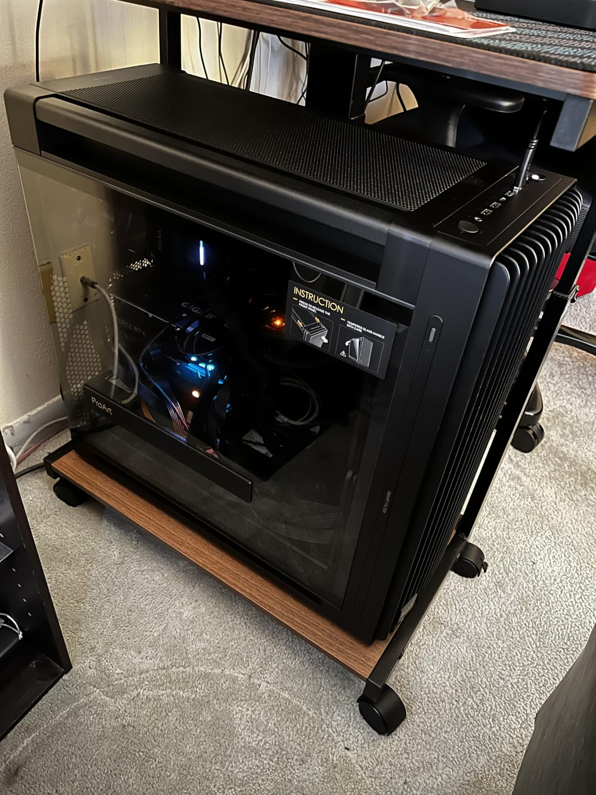 ASUS ProArt PA602 E-ATX PC Case 420mm Radiator Support, Dual 200mm Built-in Fans, Front Panel IR dust Indicator, Power Lock Latch, Tool-Less PCIe mounting & GPU Holder, 20Gbps USB-C Front I/O customer photo 2