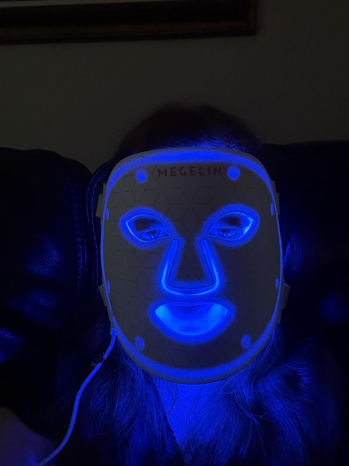 MEGELIN Led Red Light Therapy Face & Neck Mask, 7 Colors Led Light Therapy Facial Mask, Infrared Red Light Therapy Mask, Infrared Light Skin Rejuvenation(White) customer photo 2