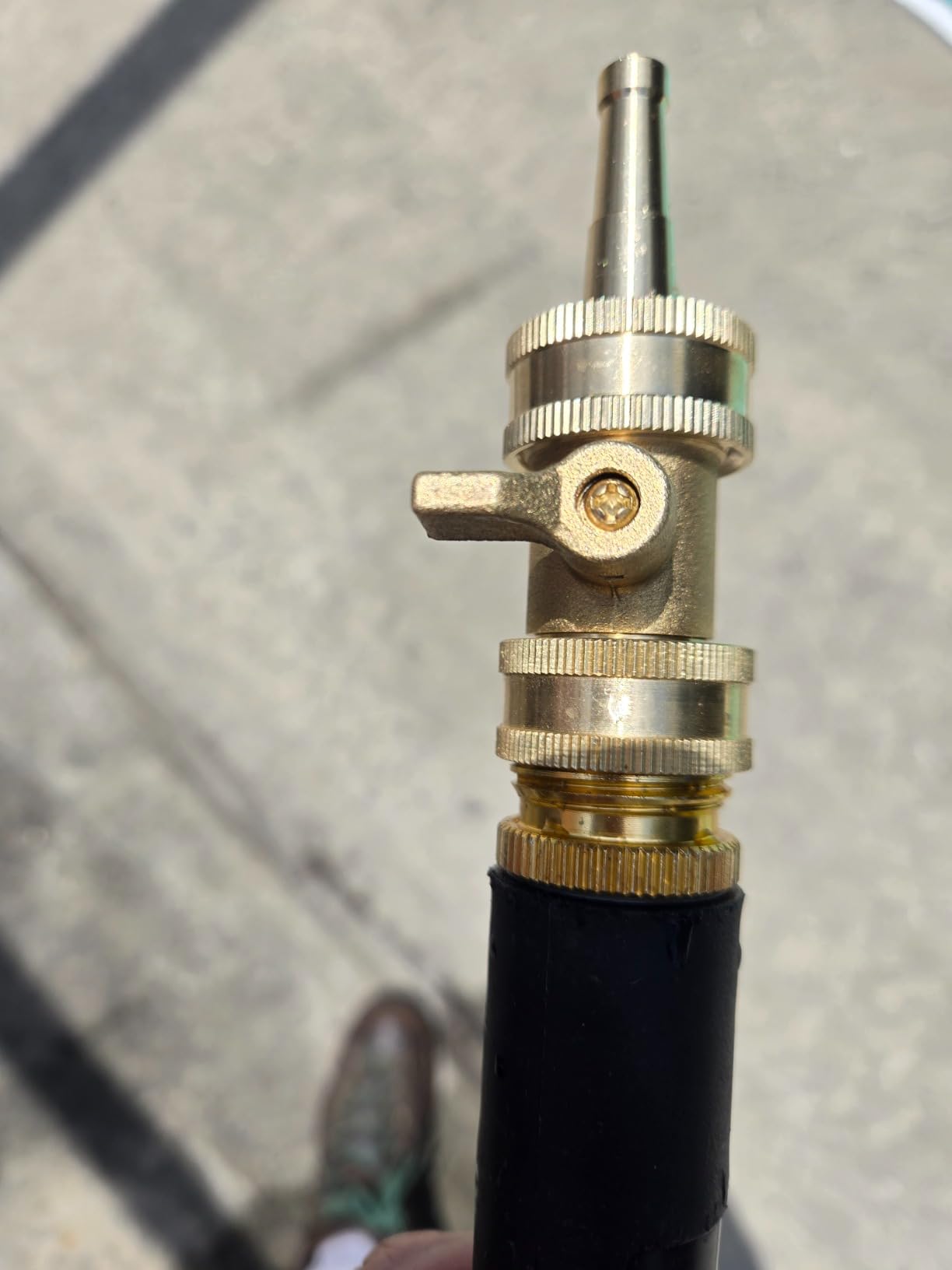 Hourleey 2 Set Heavy Duty Brass Hose Nozzle, Pressure Jet Nozzle with Hose Shutoff Valve, 3/4