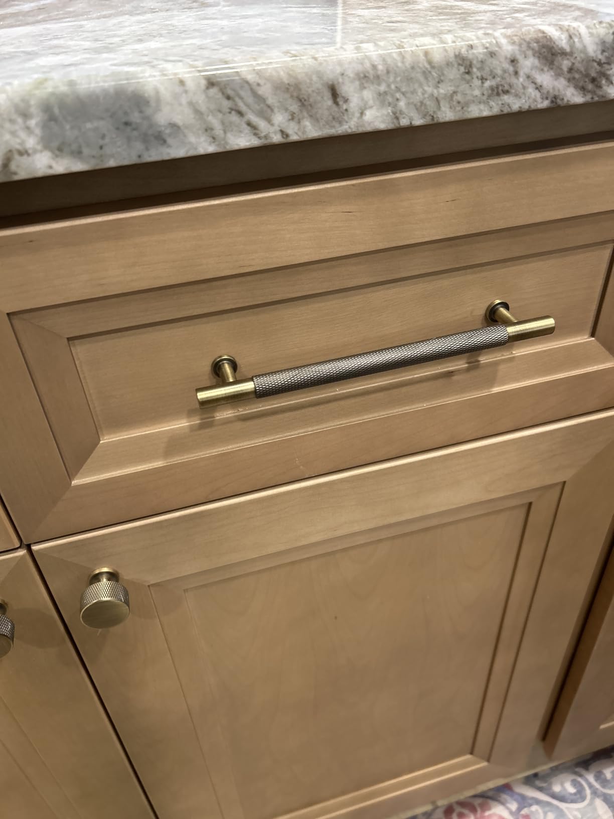 Solid Brass Cabinet Handles 5 Pack, Brushed Gold Dresser Drawer Pulls, 5 Inch Kitchen Cabinet Hardware, Furniture Pulls for Cupboard Wardrobe Closet Doors customer photo 1