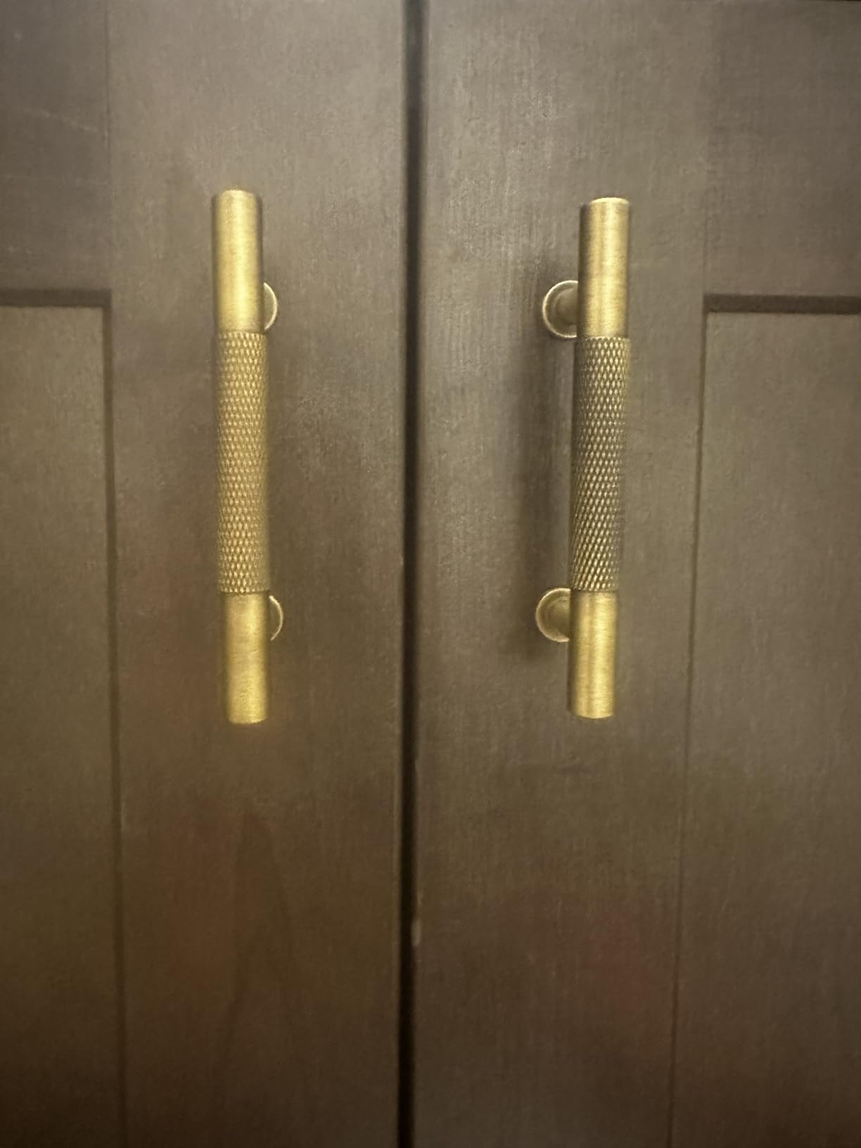 Solid Brass Cabinet Handles 5 Pack, Brushed Gold Dresser Drawer Pulls, 5 Inch Kitchen Cabinet Hardware, Furniture Pulls for Cupboard Wardrobe Closet Doors customer photo 2