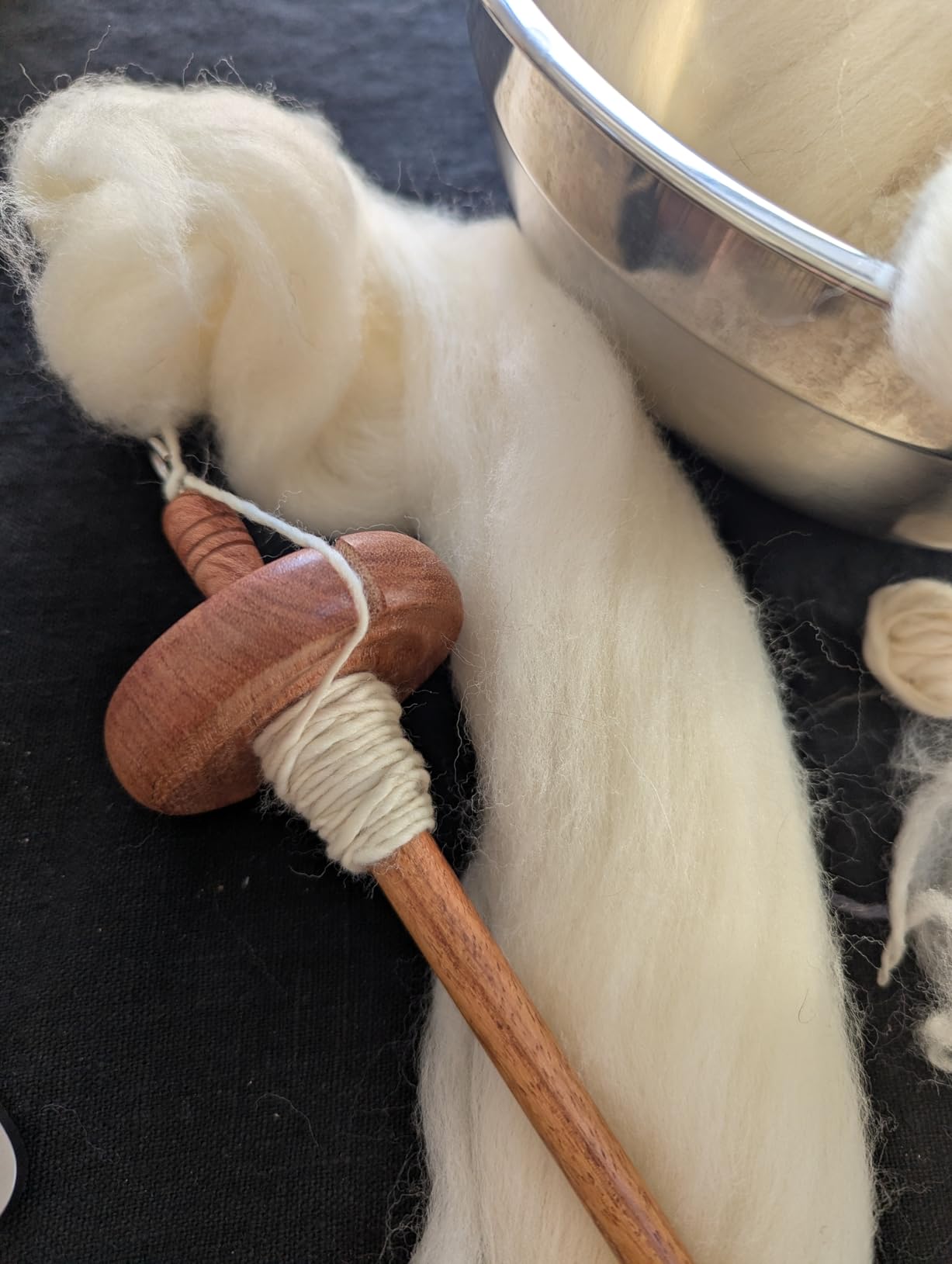 Savina Wooden Hardwood Drop Spindle Top Whorl Yarn Spinner Wheel for Beginners & Advanced customer photo 1