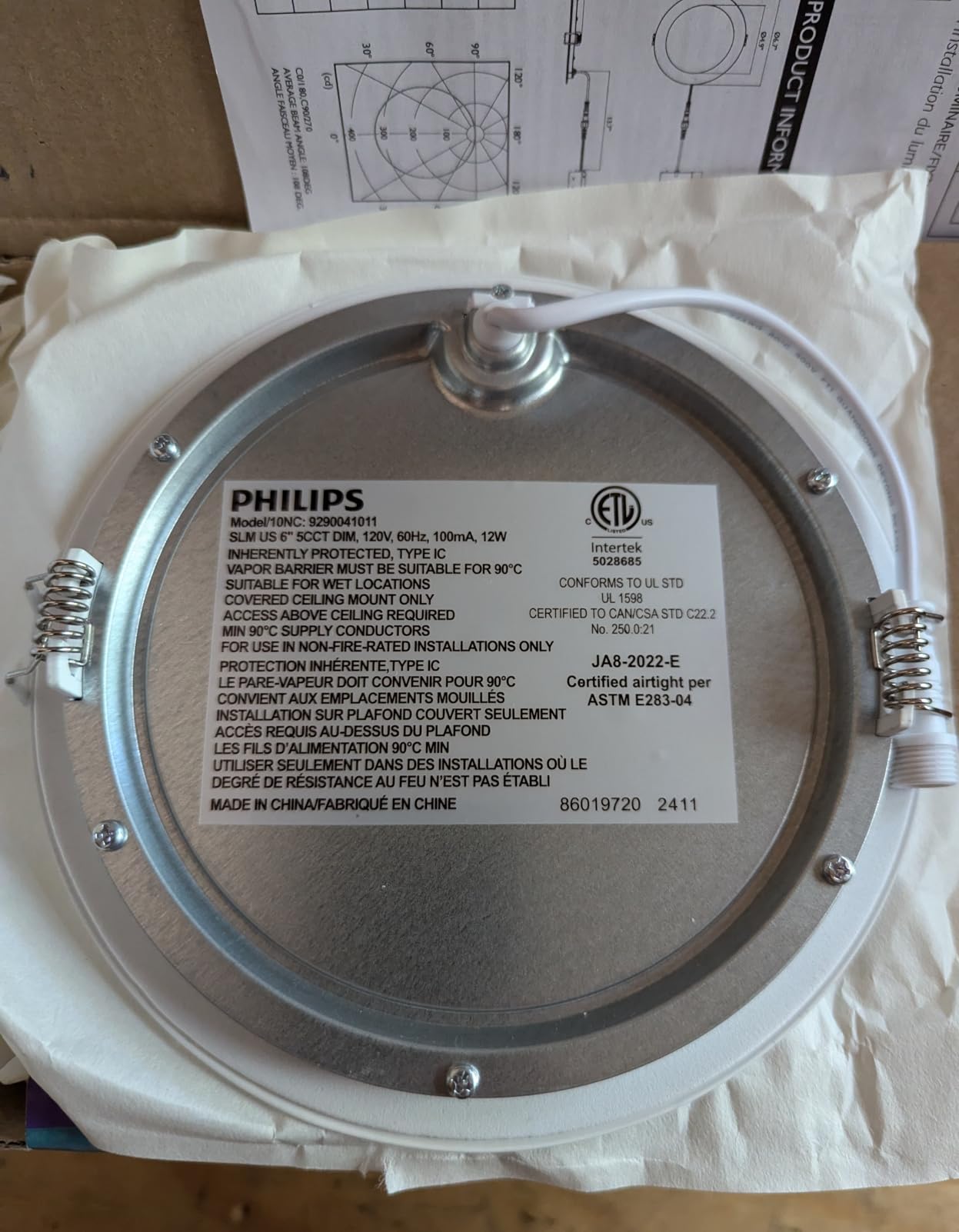 PHILIPS LED 60W Slim 6-inch Canless Downlight 12-Pack Selectable White Multi-CCT 1000 Lumen (12.5W = 60W) Dimmable No Housing Required customer photo 1