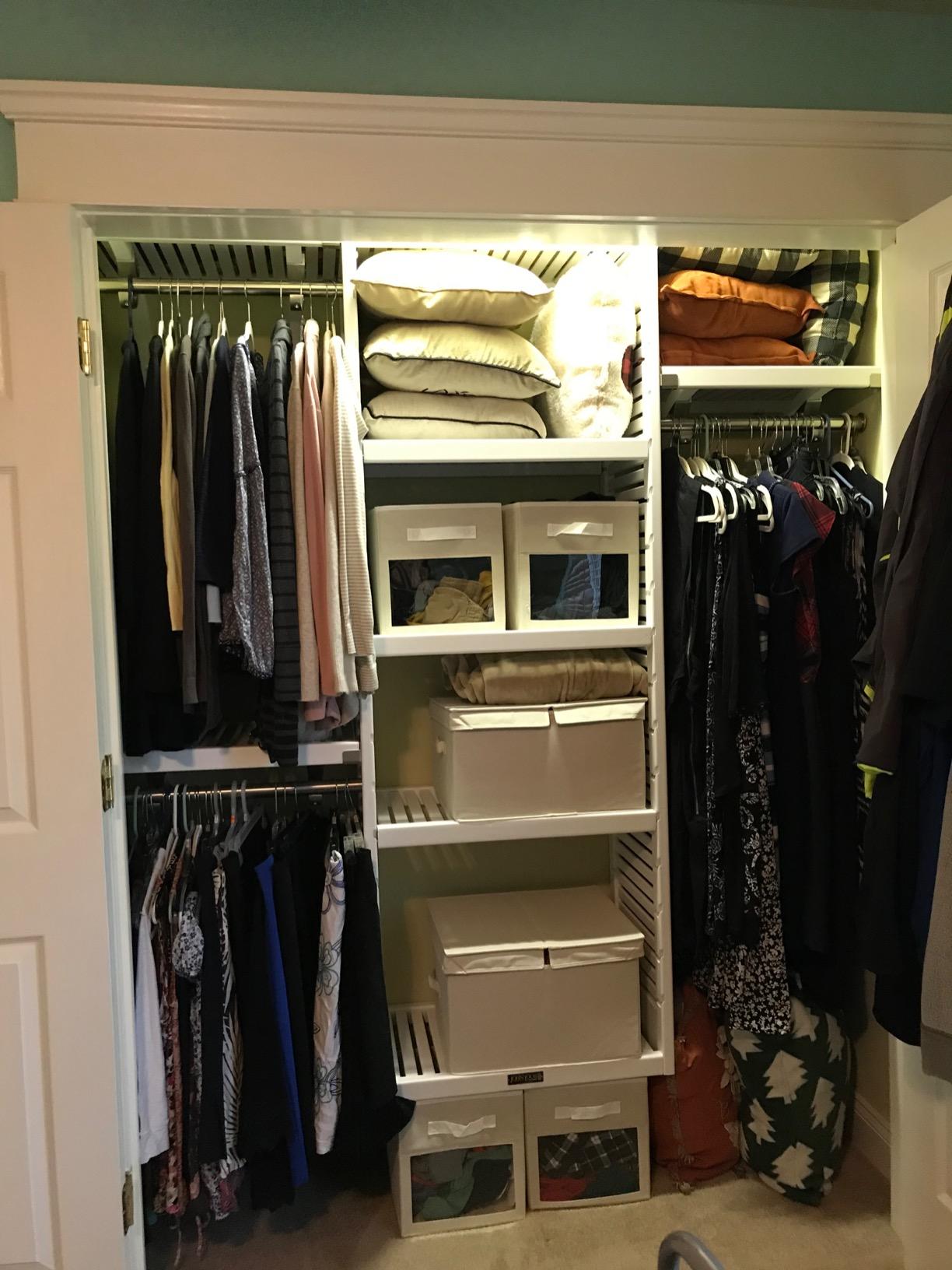 John Louis Home Solid Wood Walk-In Closet Organizer (Chestnut) customer photo 1