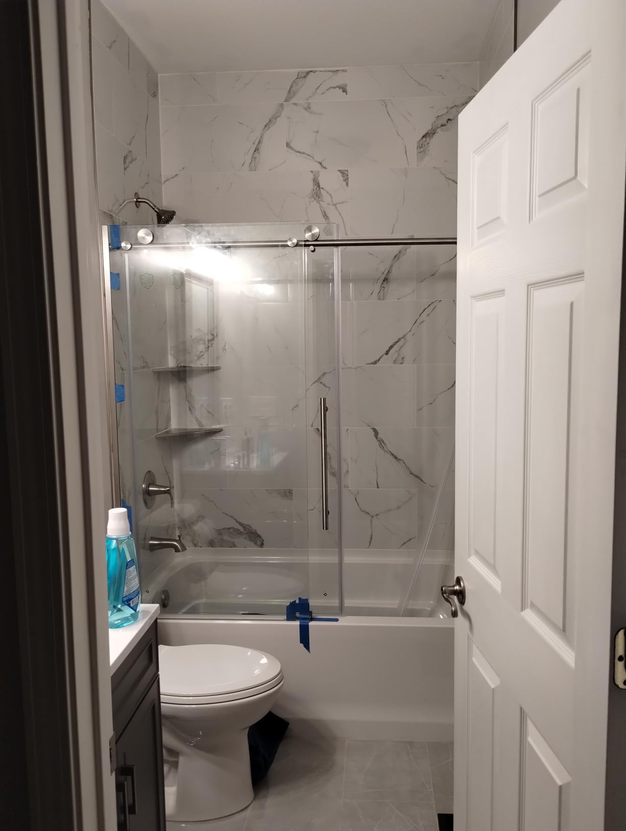 Frameless Sliding Shower Door 56-60 in W x 75 in H, Frameless Shower Door with 5/16