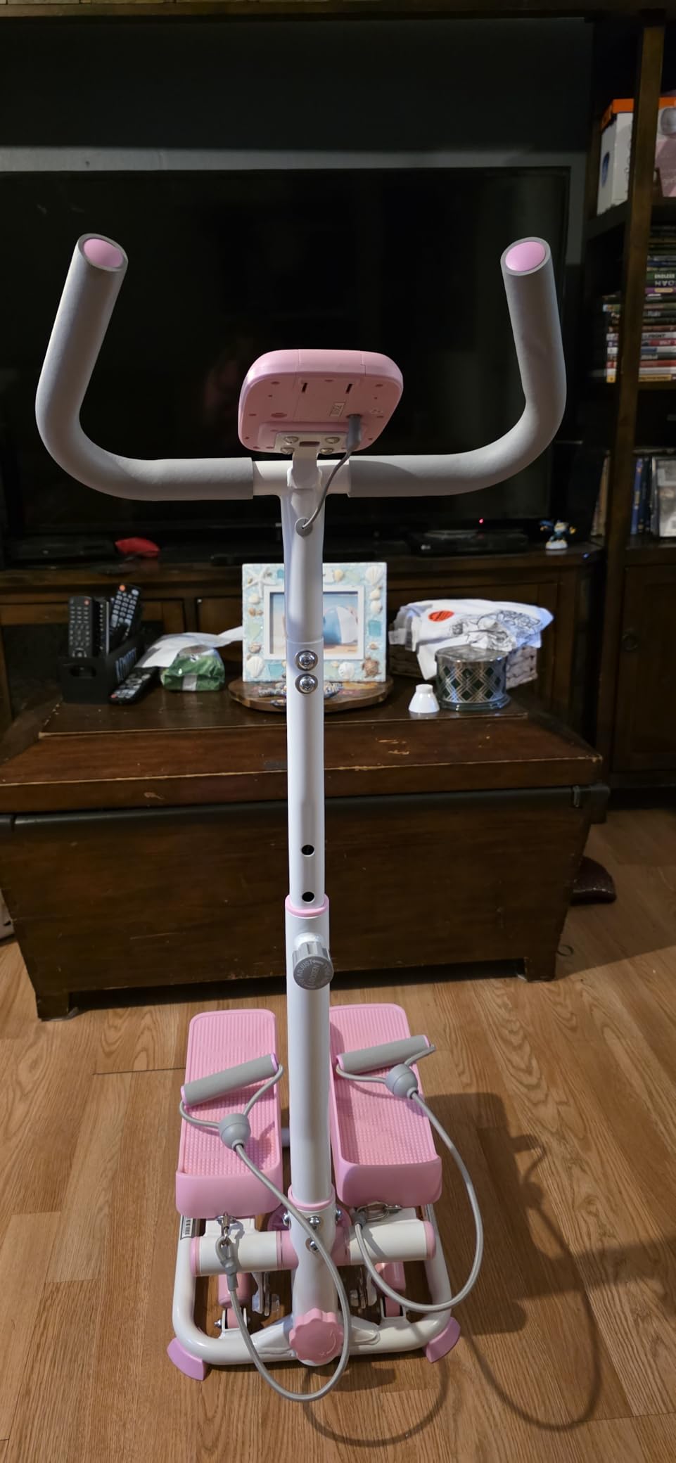 Sunny Health & Fitness Total Body 2-in-1 Smart Stepper Machine for Home with Handlebar and Resistance Bands customer photo 1