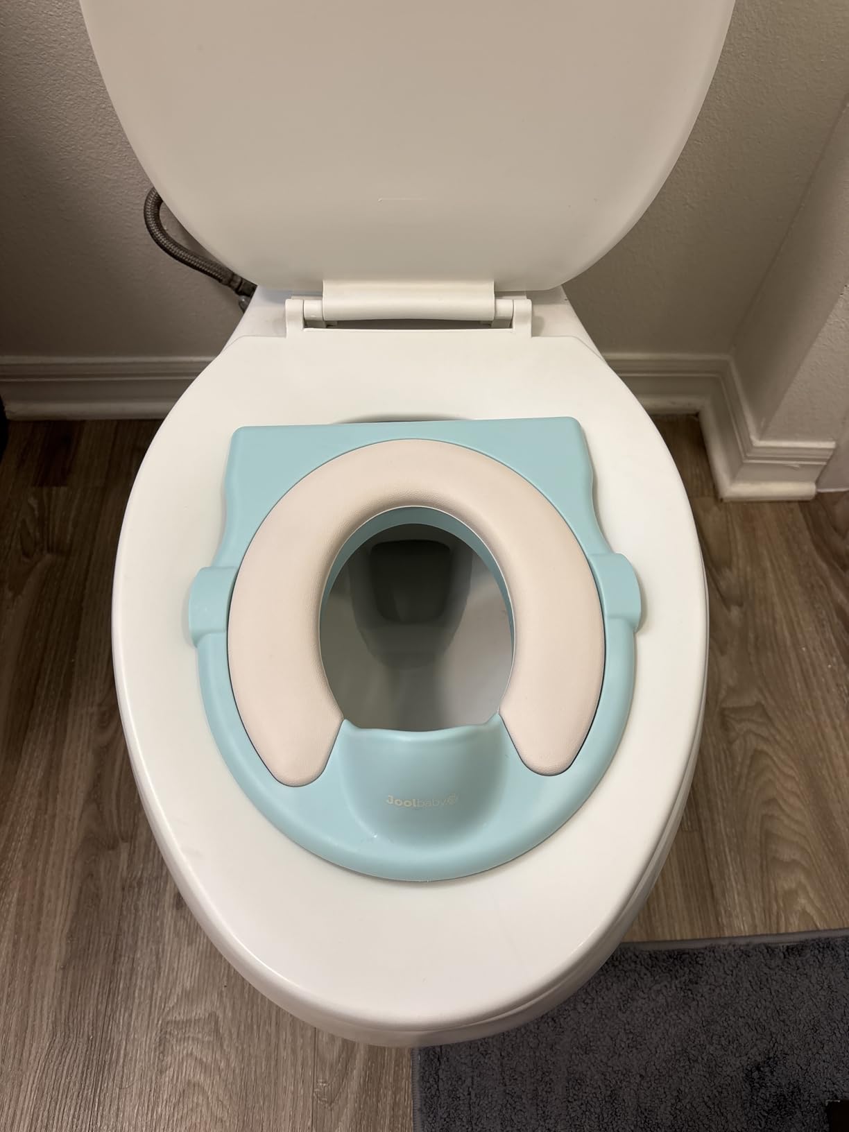 Jool Baby Real Feel 2-in-1 Potty with Wipes Storage, Flushing Sounds & Disposable Liners - Realistic Toilet - Easy to Clean & Assemble (Gray) customer photo 2