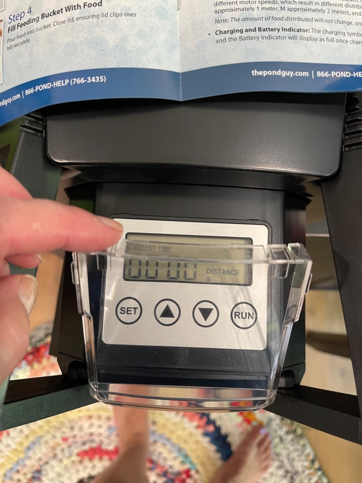 The Pond Guy KoiGrower Automatic Pond Fish Food Dispenser, 5 Gallon | Uses Solar, Battery & AC Electric Power with Auto Timed Koi Pellet Feeder operation customer photo 1