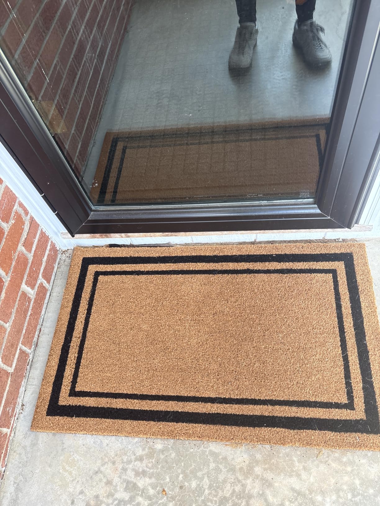 Kempf Black Border Coco Coir Doormat, 36