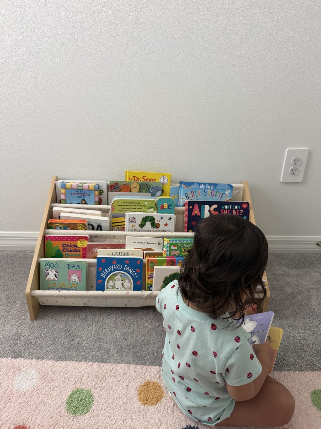 Decorative Wooden Bookshelf for Kids Rooms - Easy Install Montessori Shelf | Keeps Plenty of Books Neatly Organized and Within Reach for Toddlers - Book Shelf for Baby's Bedroom or Playroom Decor customer photo 1