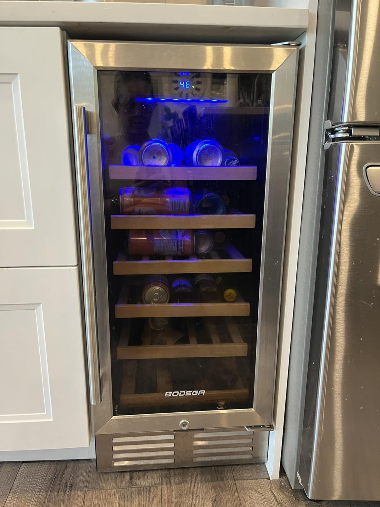 BODEGA 24 Inch Wine Cooler - 46 Bottles Dual Zone Wine Fridge, 41-68F Wine Refrigerators Freestanding, Built-in Compressor Mini Fridge with Adjustable Shelves for Home, Kitchen, Office, Bar customer photo 1