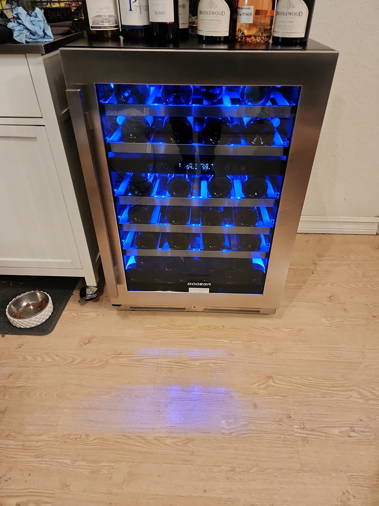 BODEGA 24 Inch Wine Cooler - 46 Bottles Dual Zone Wine Fridge, 41-68F Wine Refrigerators Freestanding, Built-in Compressor Mini Fridge with Adjustable Shelves for Home, Kitchen, Office, Bar customer photo 2