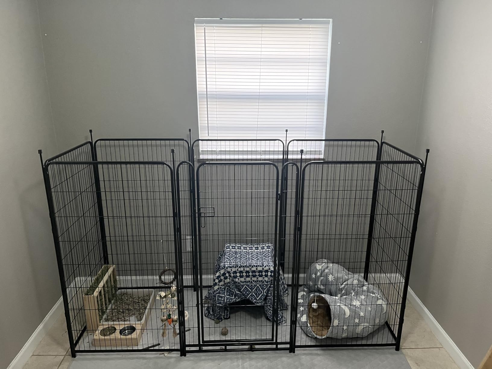 ADAVIN Tall Garden Fence 48 in(H) 12 Panels Total 26.6 FT(L), Heavy Duty Iron Metal Fence and Border, Flower Bed Fencing, Outdoor Animal Barrier Fences, Dog Fences with Gate for the Yard Camping, Black customer photo 2