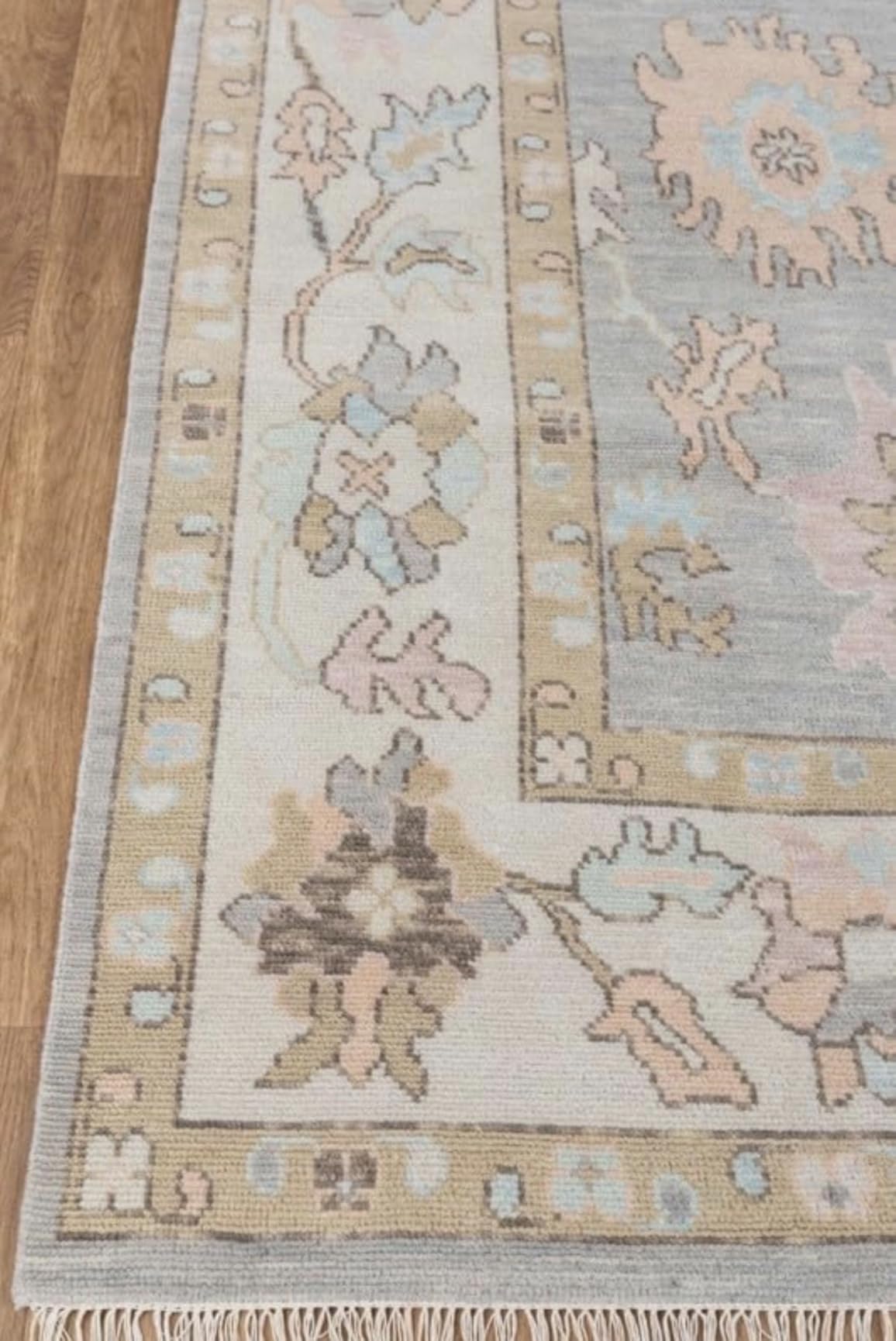 Area Rug Hand Knotted Modern Oushak Rug for Living Room, Dining Room, Office, Bedroom, Hand Knotted Oushak Rug, 9x12 feet Cream, Light Gray customer photo 2