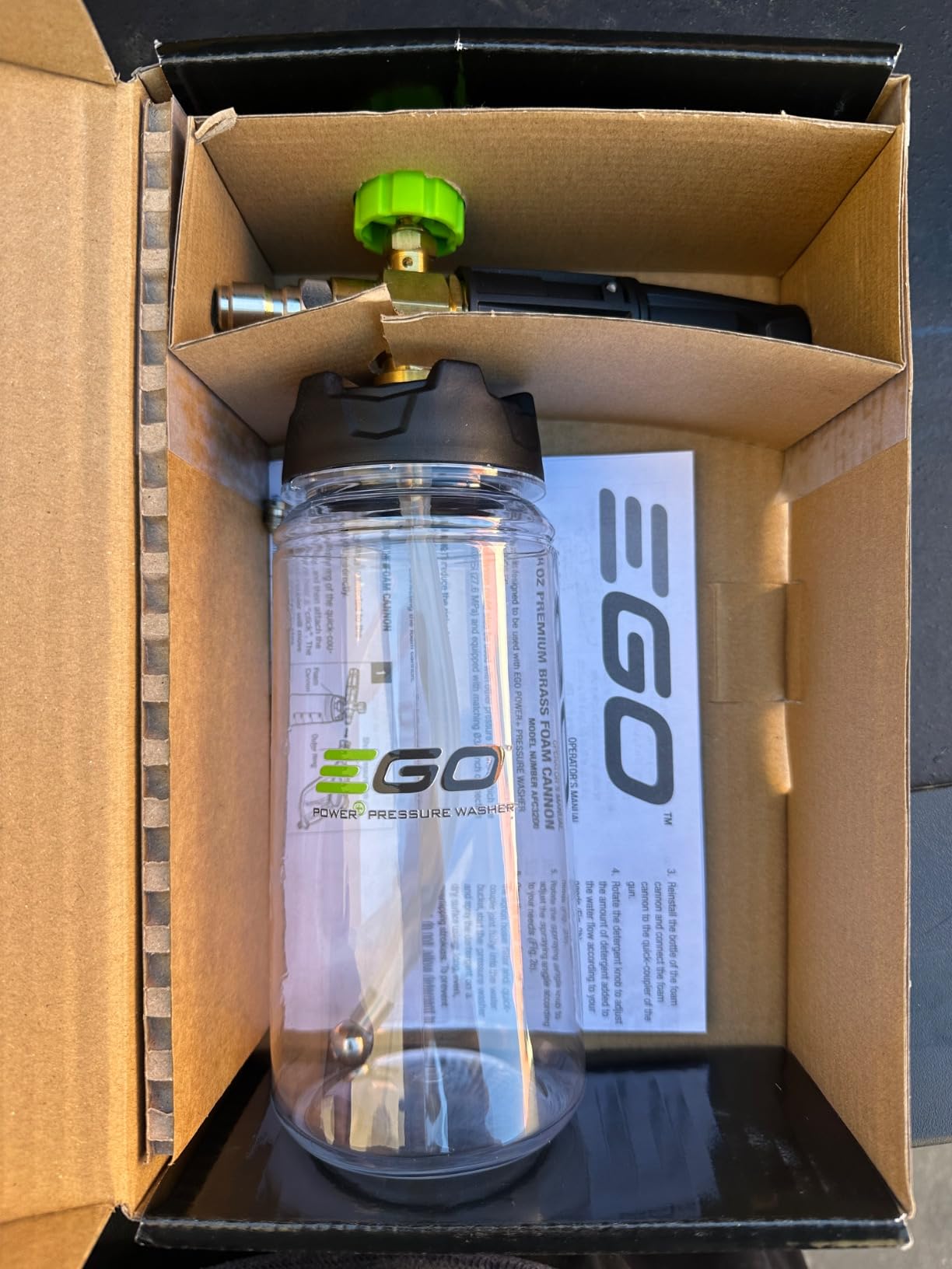 EGO Power+ Premium Brass Foam Cannon with Foam Control Knob and Nozzle Adjustment customer photo 1
