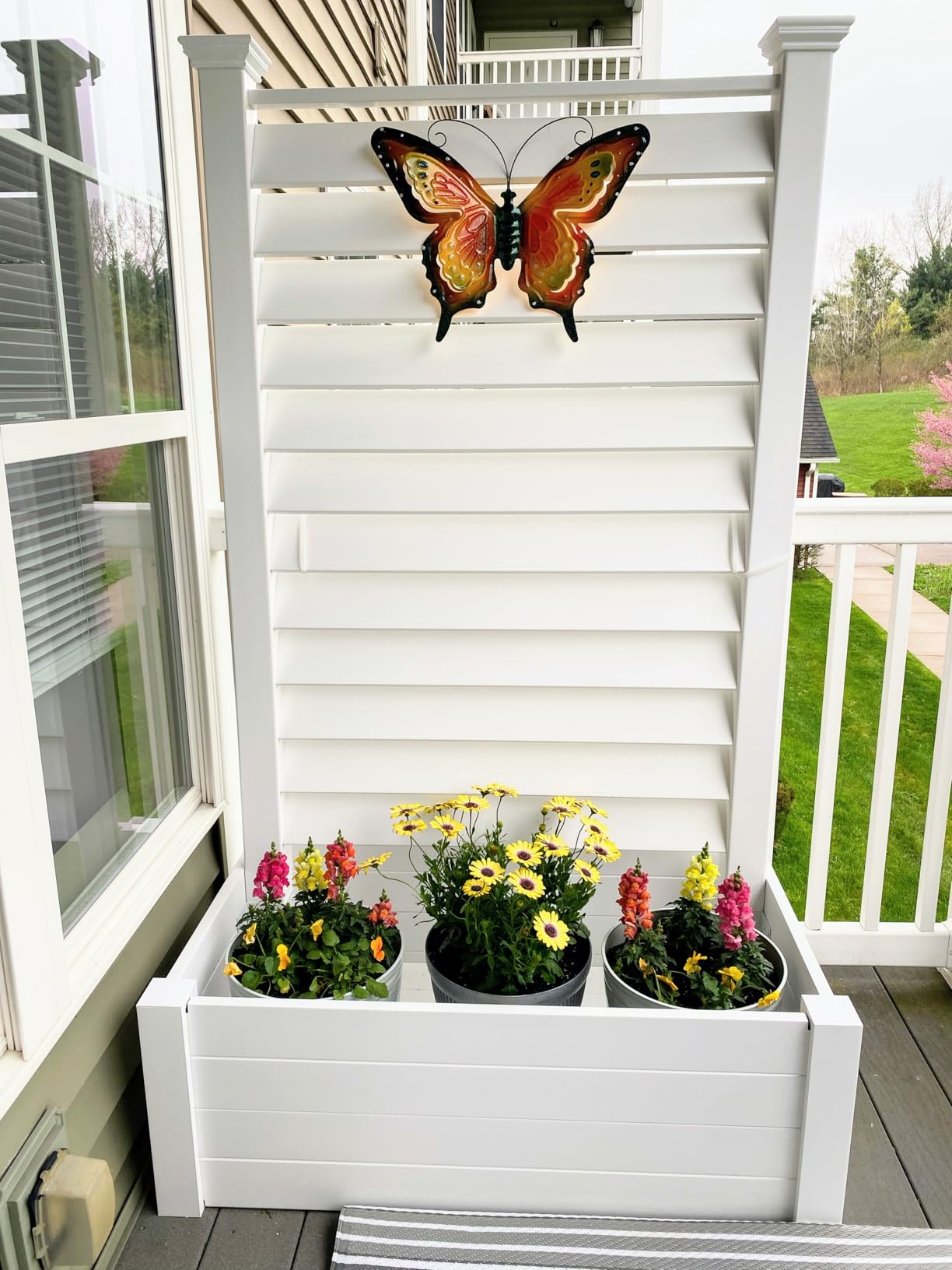 Enclo Privacy Screens 6ft H Outdoor Freestanding 1 Privacy Fence Screen Panel with Planter Box for Deck, Yard, Pool, or Patio, Vinyl Raised Garden Bed for Plants or Flowers, Lexington EC18039 customer photo 2